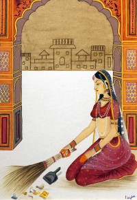 Rida Fatima, Untitled, 6 x 9 Inch, Gouache on Wasli, Miniature Painting, AC-RDF-CEAD-030